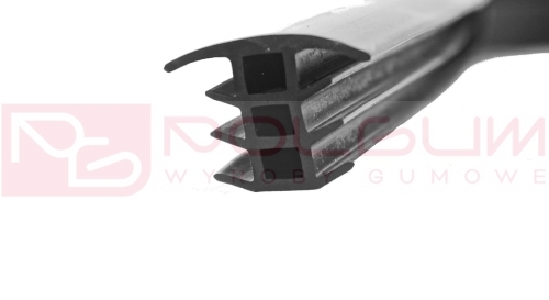 Uszczelka typu " T " maskująca do paneli fotowoltaicznych, gumowa, czarna, elastyczna odporna na warunki atmosferyczne,  szczelina miedzy panelami od 17 do 23 mm