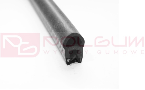 Uszczelka czarna na rant z górnym brzuchem, część zaciskowa zbrojona metalem na rant 9-10 mm