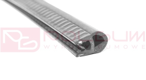 Uszczelka czarna na rant z górnym brzuchem, część zaciskowa zbrojona metalem na rant 9-10 mm