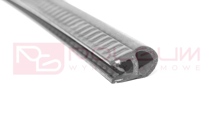 Uszczelka czarna na rant z górnym brzuchem, część zaciskowa zbrojona metalem na rant 9-10 mm