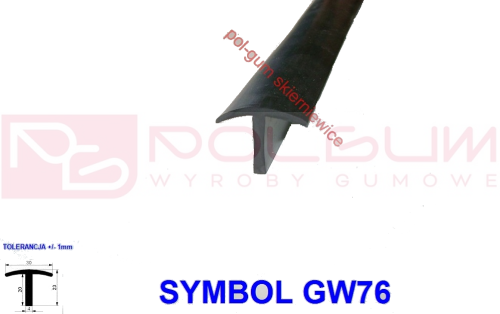 Uszczelka typu " T " maskująca do paneli fotowoltaicznych, różnego rodzaju szczelin, gumowa, czarna, elastyczna odporna na warunki atmosferyczne